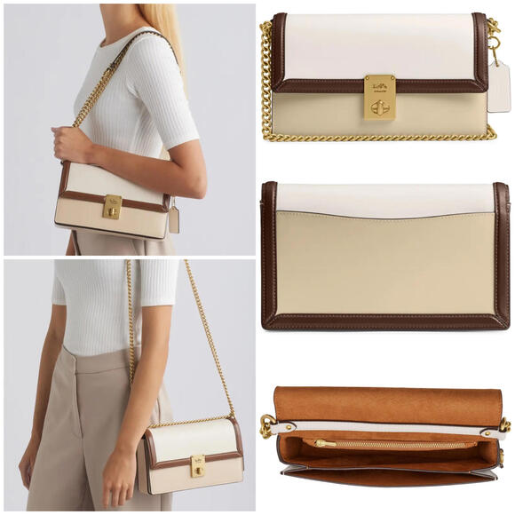 Coach Handbags - Coach Hutton Box Colorblock Leather Bag B4 CHALK MULTI